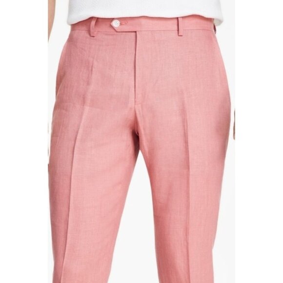 Tommy Hilfiger Mens Modern Fit Pure Linen Comfortable Pants Red Size 38x34 NWT - Picture 3 of 5
